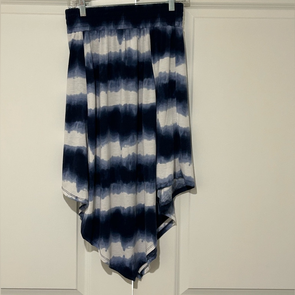 Just Be Asymmetrical Navy and White Skirt